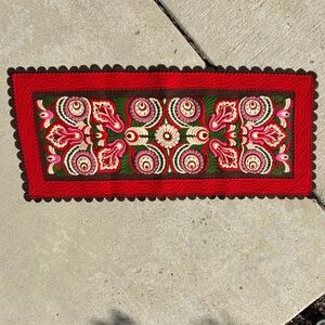 Hand Stitched Embroidered Felt Table Runner